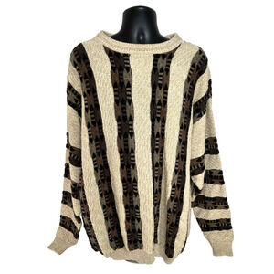 Vintage 90s Protege Collection Size XLT 3D Knit Coogi Style Crewneck Sweater USA